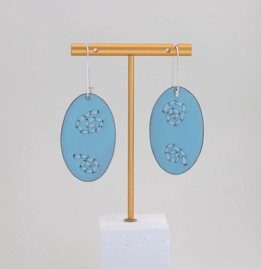 Vitreous enamel earrings